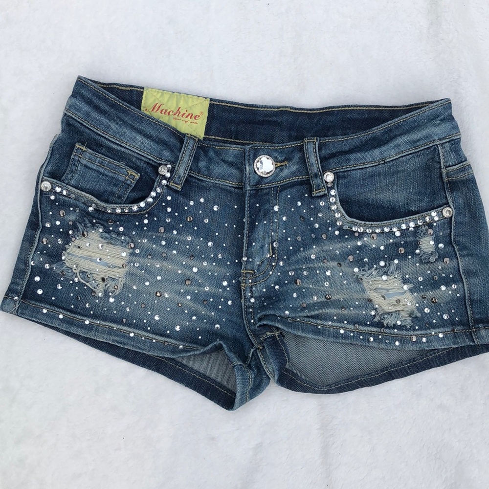 Sequin blue jeans shorts